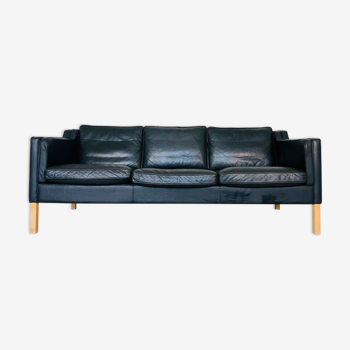 Black leather "stouby" sofa