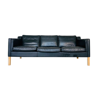 Black leather "stouby" sofa