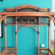 Antique rattan and bamboo coat rack