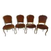 Lot de 4 chaises  velours Louis XV