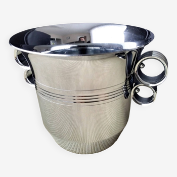 Art deco style stainless steel ice bucket