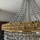 Brass hot air balloon chandelier with cascade of tassels