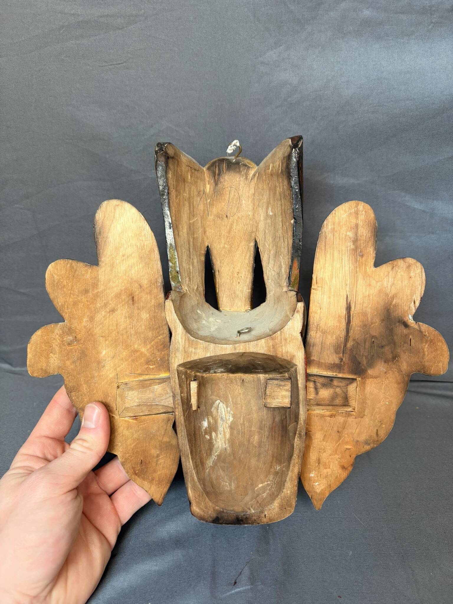 Ancient Sculpture Mask Wood Sri Lanka Naga Raksha Cobra Demon Kolam