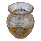 Antique two-coloured cut crystal vase from Lorraine.