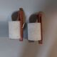 Pair of Scandinavian teak and perspex sconces Vintage 1960