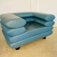Chaise lounge suédoise vintage rétro en cuir turquoise