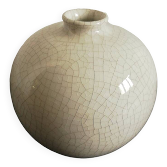Vase boule en céramique craquelée
