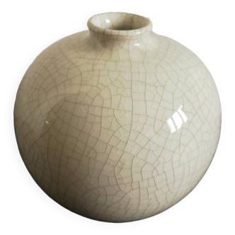 Cracked ceramic ball vase