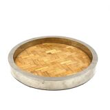 Hollywood regency bamboo and brass tray, Italy 1970s