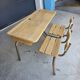 Vintage 2-seater school desk for children