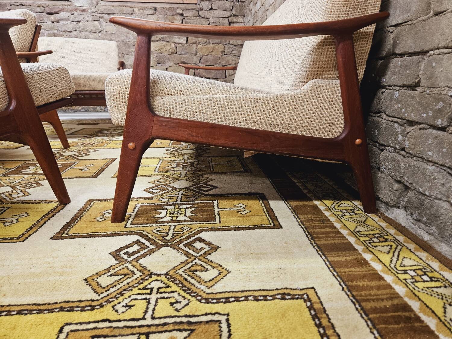 Danish teak Scandinavian sofa armchair set 1960