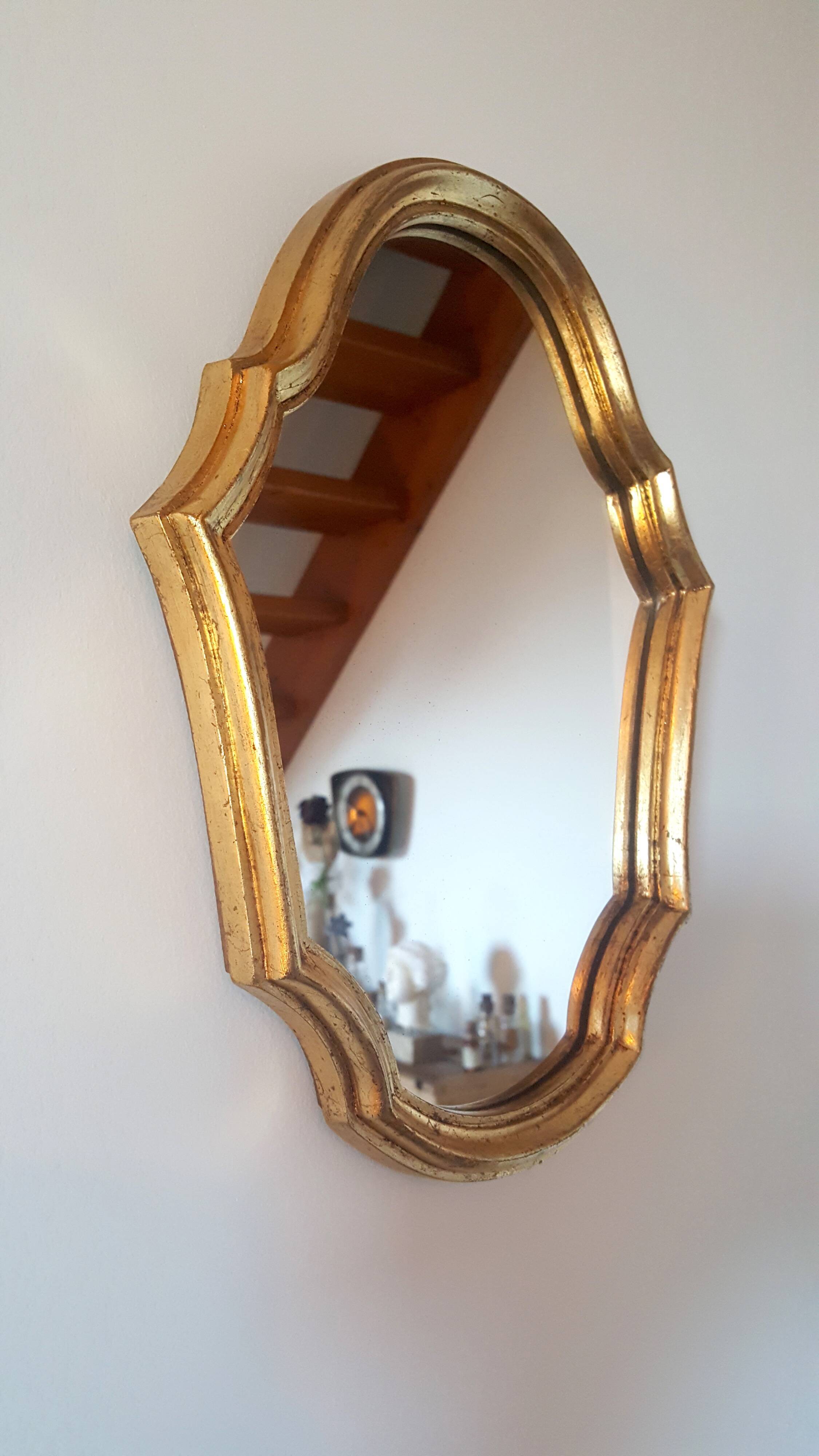 Miroir doré vintage style baroque - 23x32cm