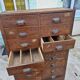 Old workshop cabinet with 28 oak drawers – workshop furniture