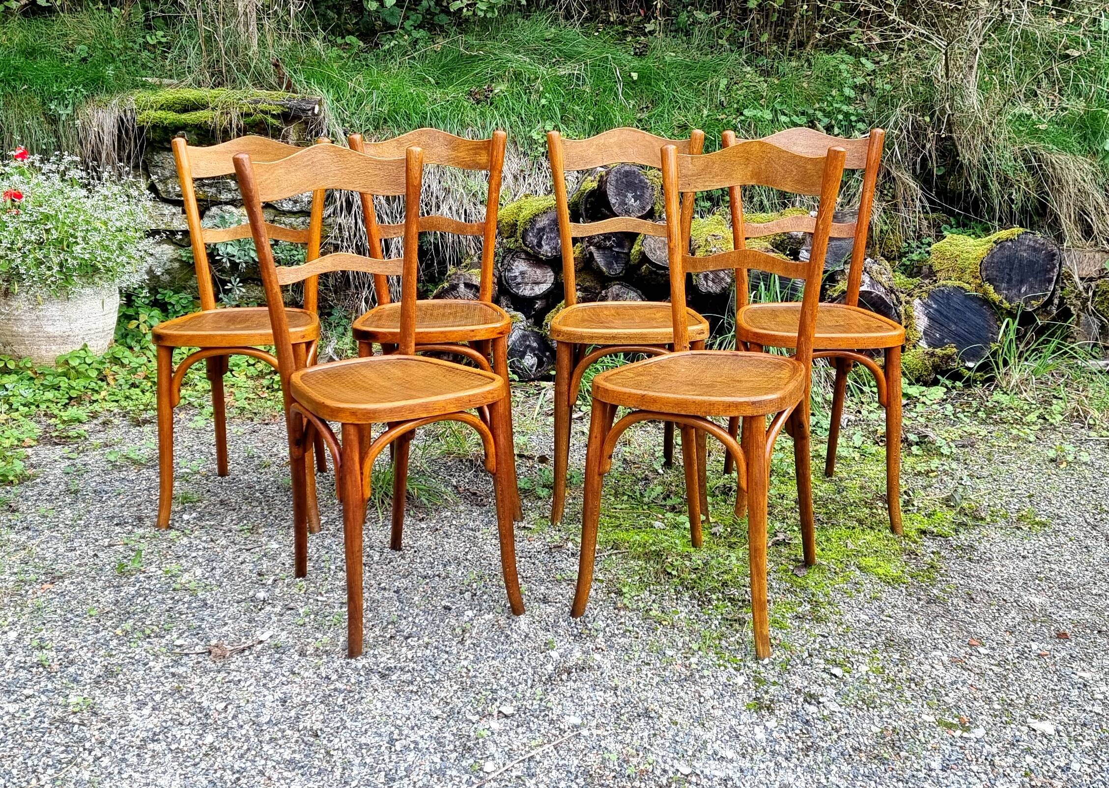 6 Baumann bistro chairs n°58 from the 20s