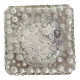Vintage square ceiling light with bubble relief glass.