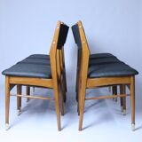 Lot de 6 chaises scandinaves pour salle à manger, tissu gris acier, facile d'entretien