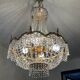 Balloon chandelier in bronze and crystal pendants