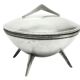Space age sugar bowl, silver-plated brass, Poland, 1960s