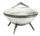 Space age sugar bowl, silver-plated brass, Poland, 1960s