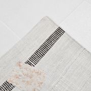 6x6 Square White & Black Vintage Kilim Rug, 187x195Cm
