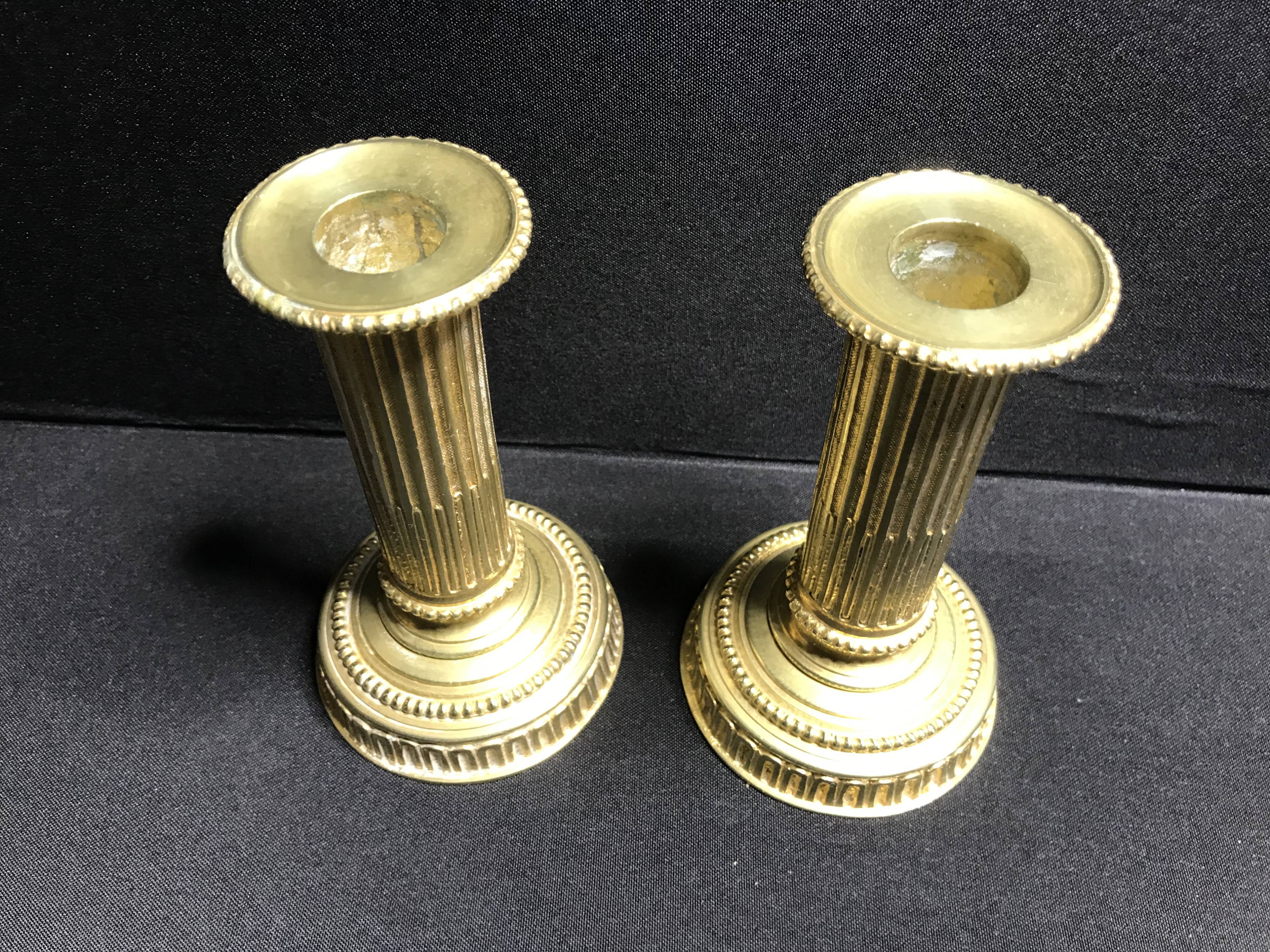 1410 Small candlesticks (2) - Louis XVI bronze