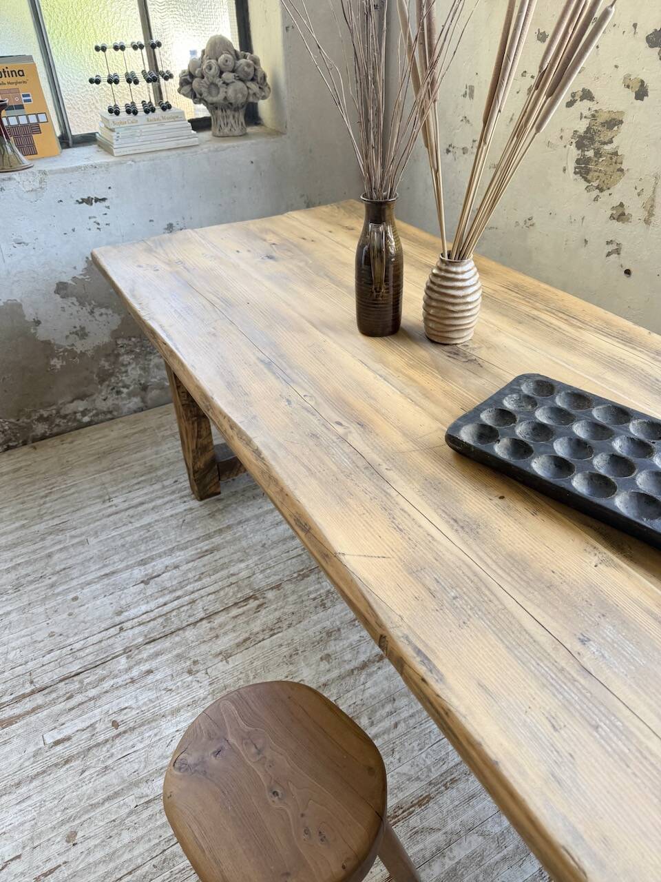 1950s pine farmhouse table 220cm