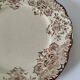Antique earthenware plate – brown floral decoration – late 19th, early 20th century