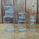Trio of apothecary jar in transparent glass.