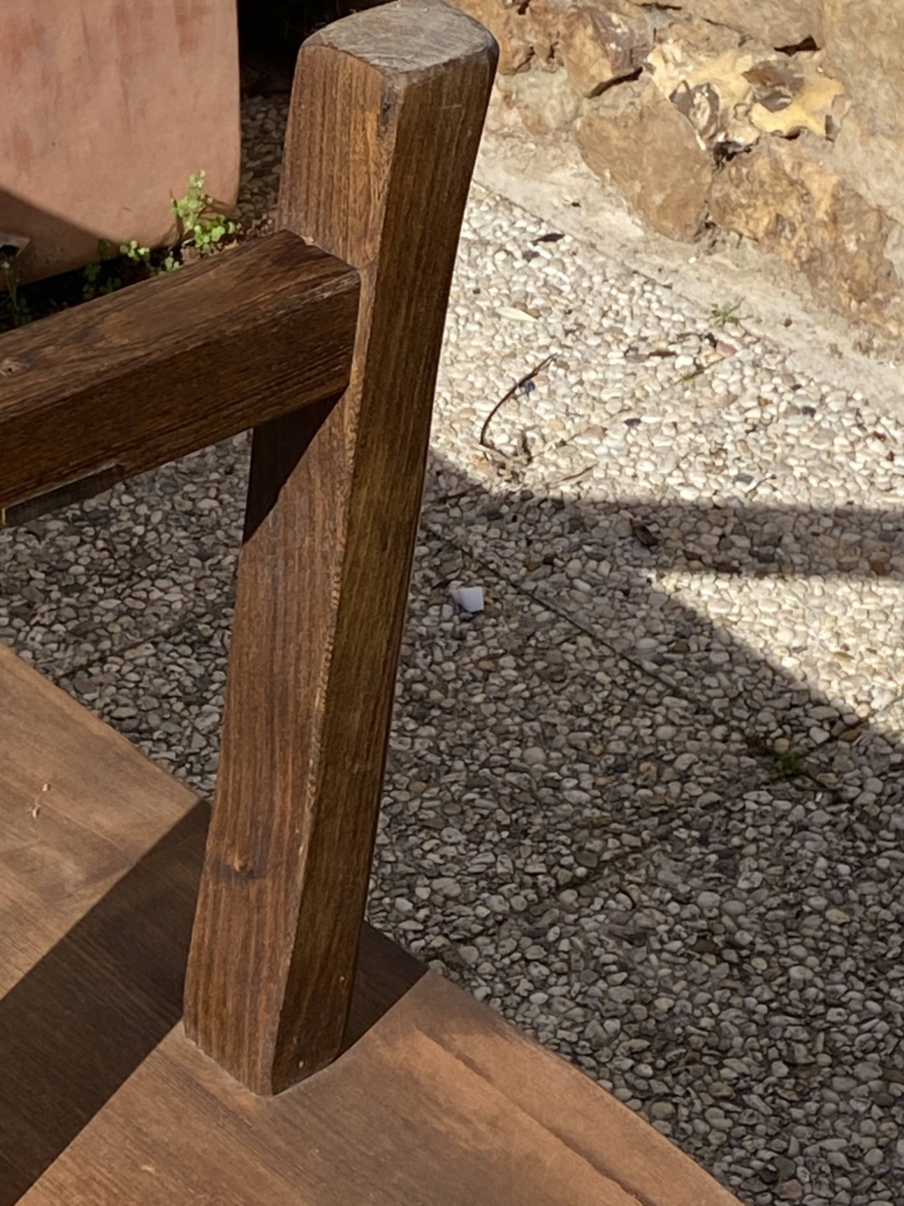 Paire de bancs orme pour table de ferme brutaliste rustique 1950