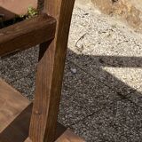 Paire de bancs orme pour table de ferme brutaliste rustique 1950