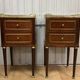 A PAIR OF LOUIS XVI STYLE MAHOGANY BEDSIDE TABLES