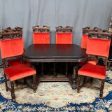 Set of 6 neo-Gothic style chairs.