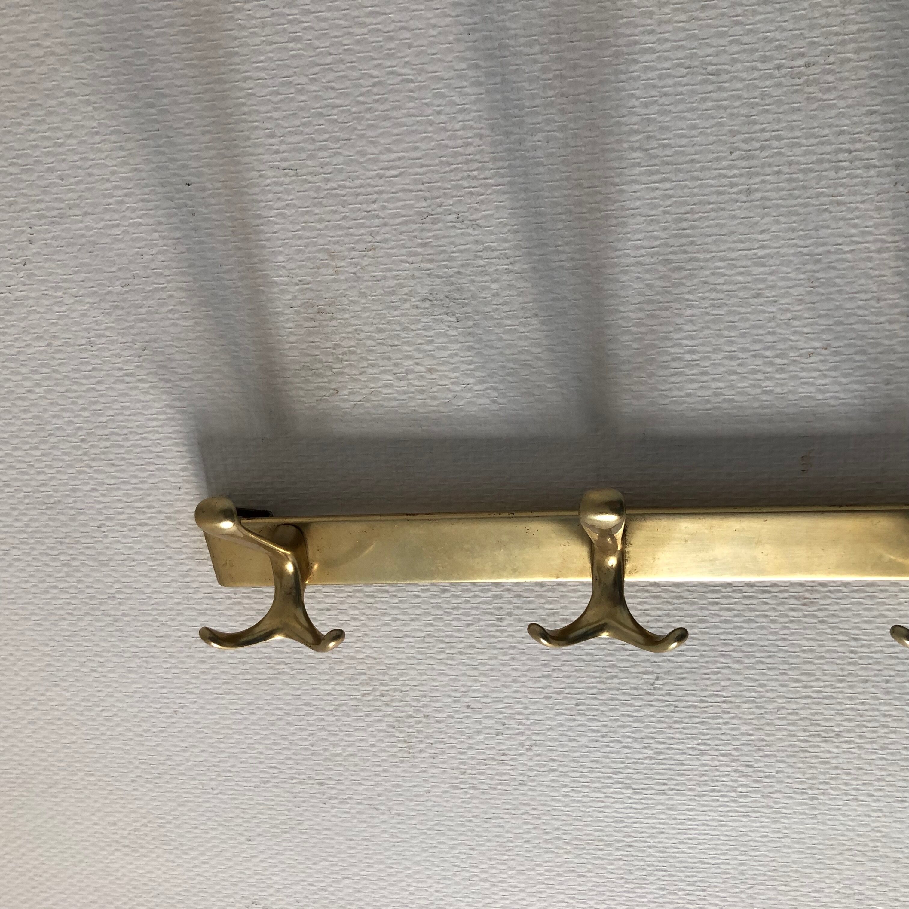 Golden coat hanger 4 hooks vintage 1960 55x10cm