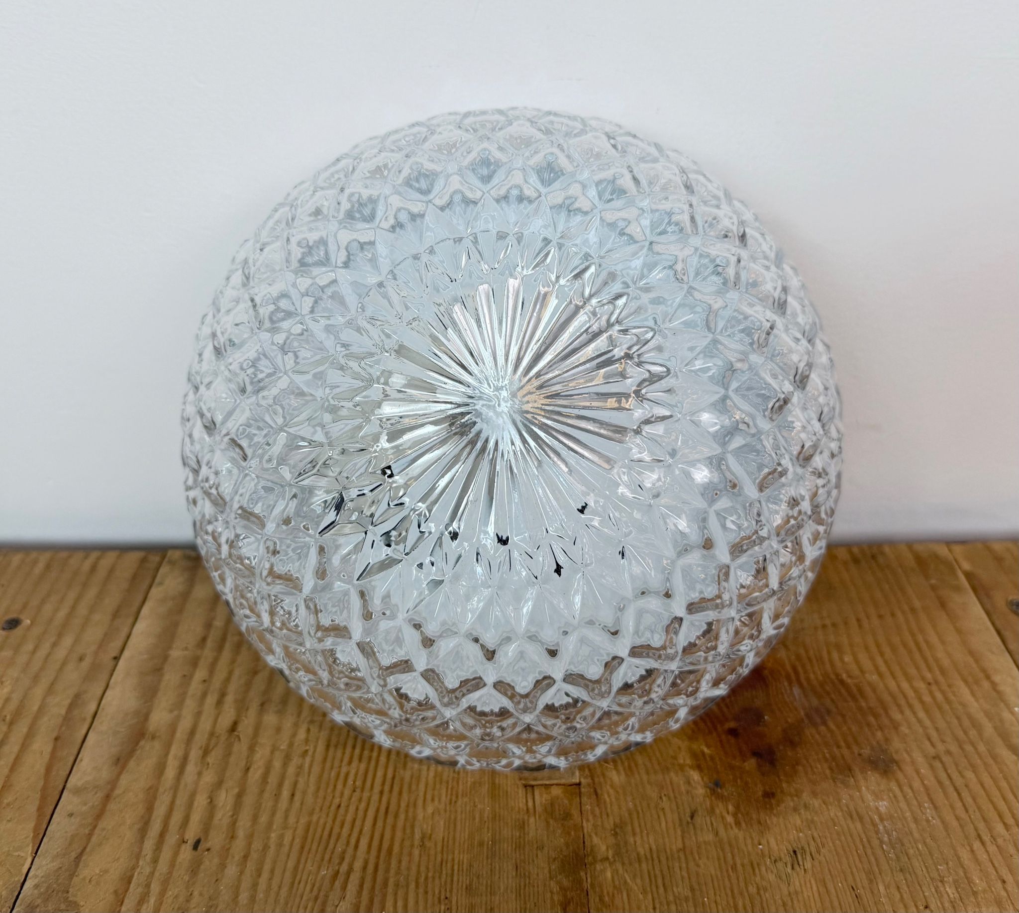 Vintage Glass Wall or Ceiling Light, 1970s