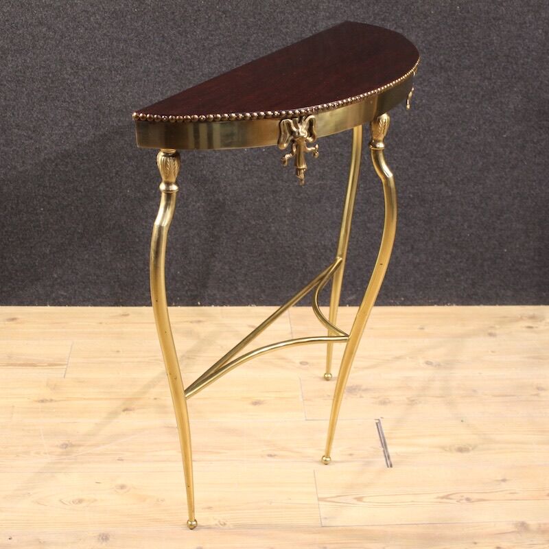 20th century Italian gilded brass console table