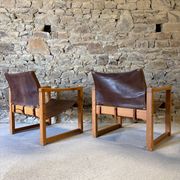 2 leather chairs Diana by Karin Mobring for IKEA, 1970