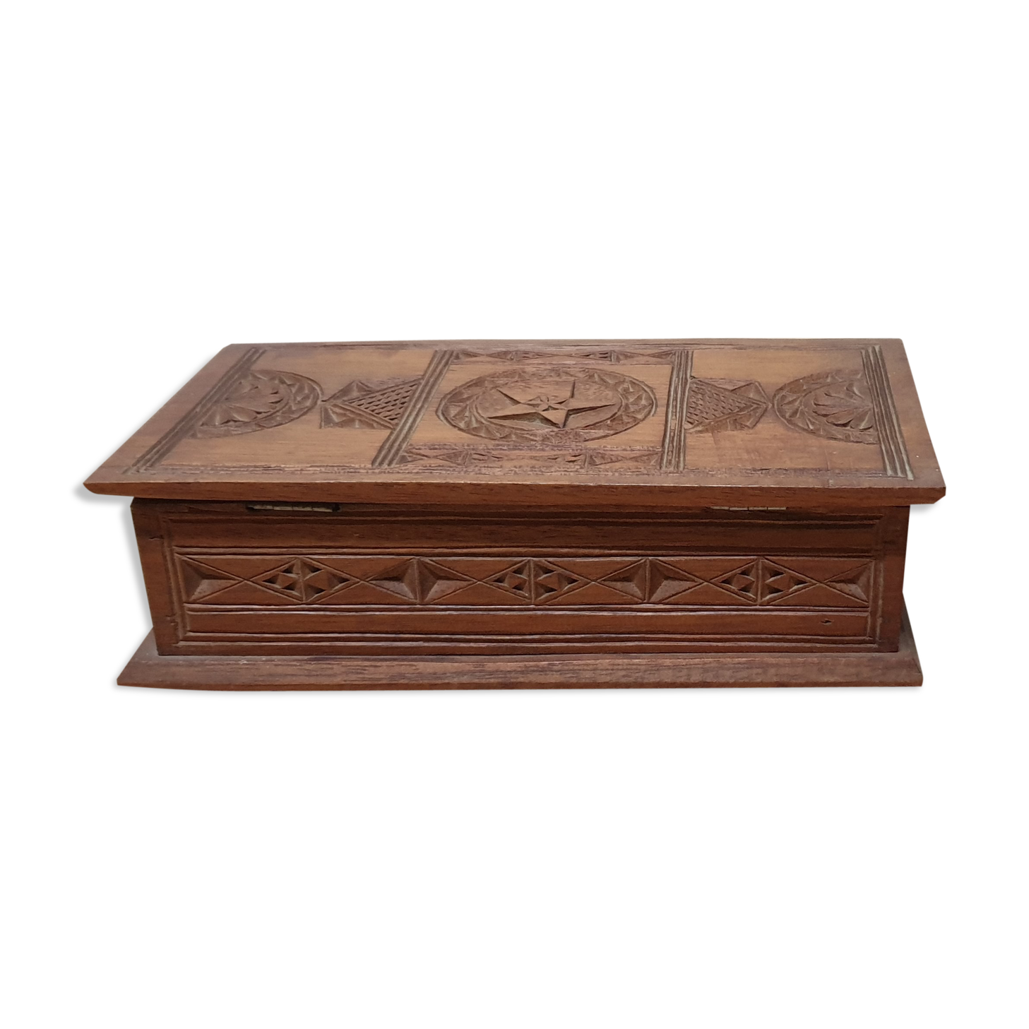 Vintage carved wooden box