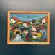 Original Swedish Oil on Panel – "Village Scene (Thick Impasto)" – Signed – Vintage and Framed