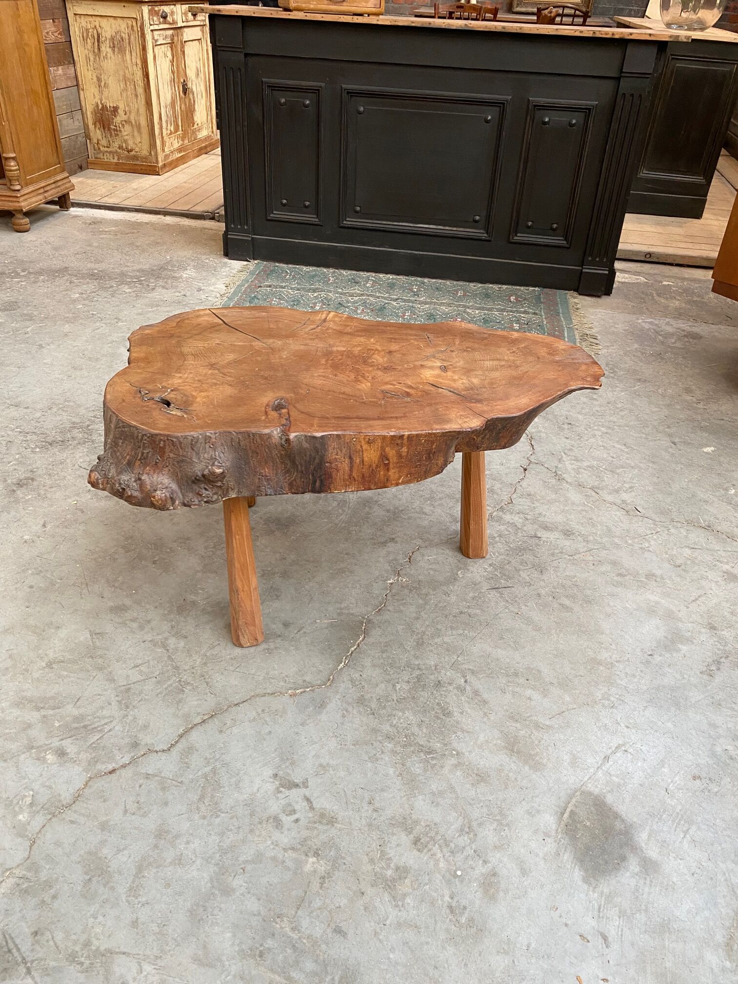Primitive elm coffee table