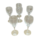 6 crystal wine glasses