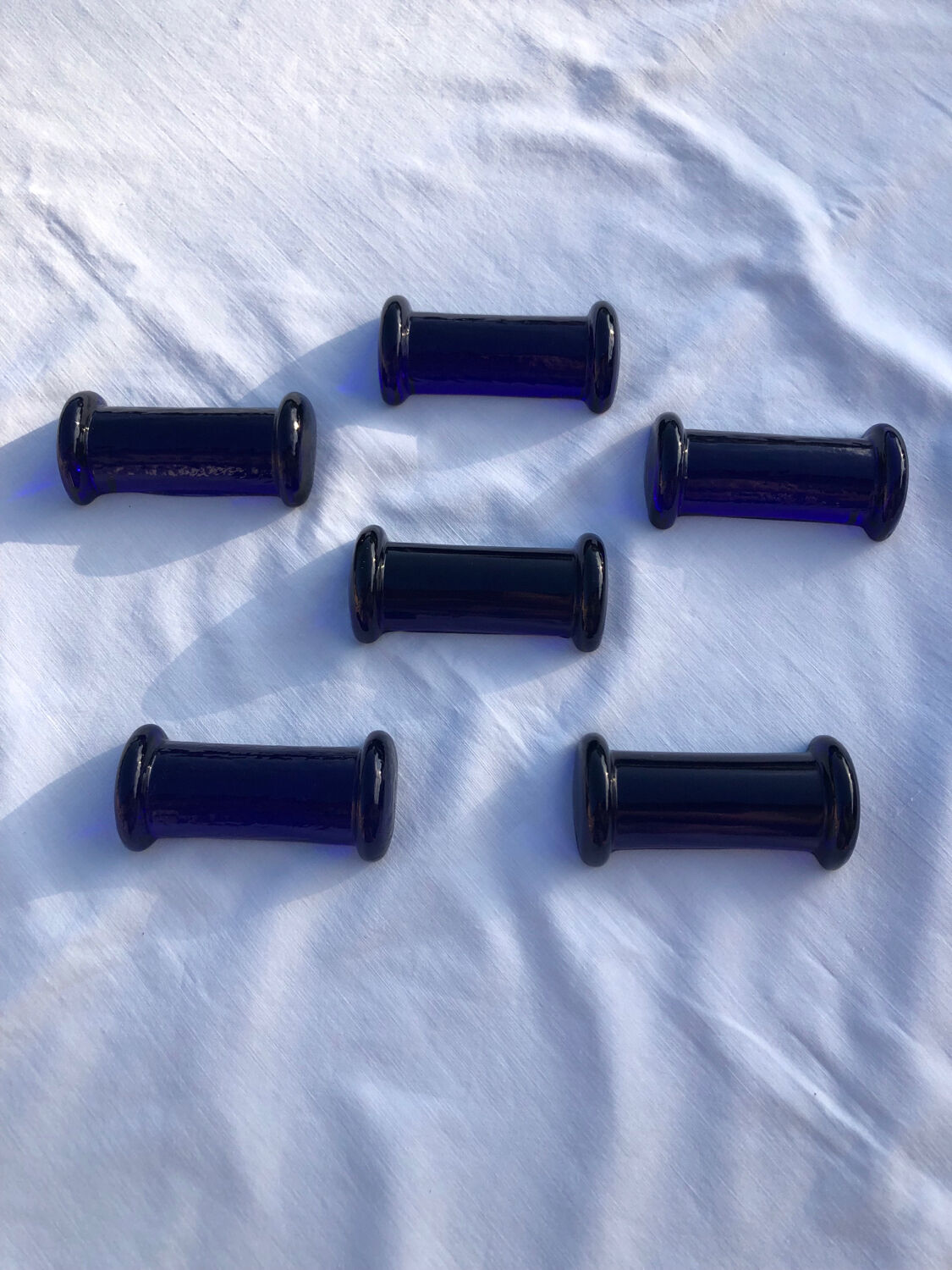 Set 6 glass knife holders