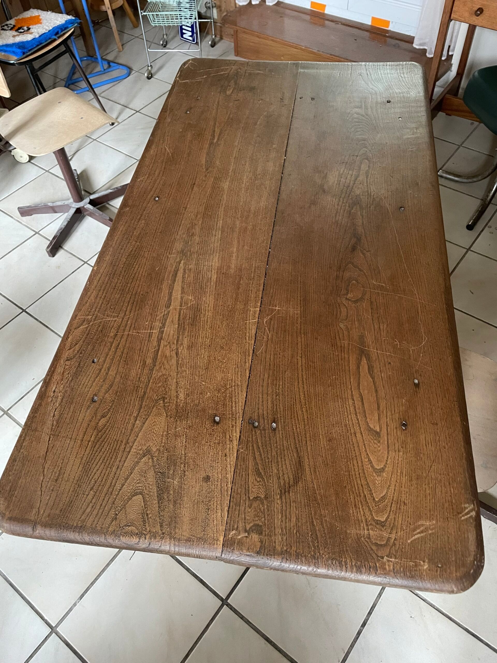 Solid oak farmhouse table