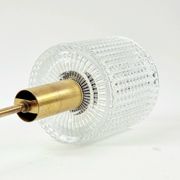 Mid-Century Scandinavian Crystal Glass & Brass Ceiling Light by Fagerlund