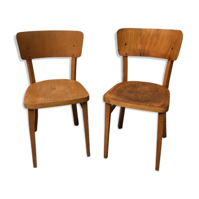 Paire de chaises en bois Thonet de bistrot vintage 1950