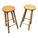 pair of vintage wooden bar stools