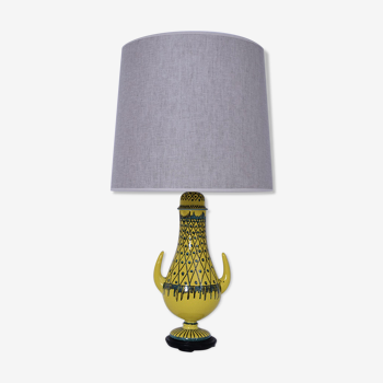 Aldo Londi lampe en céramique à cornes jaunes