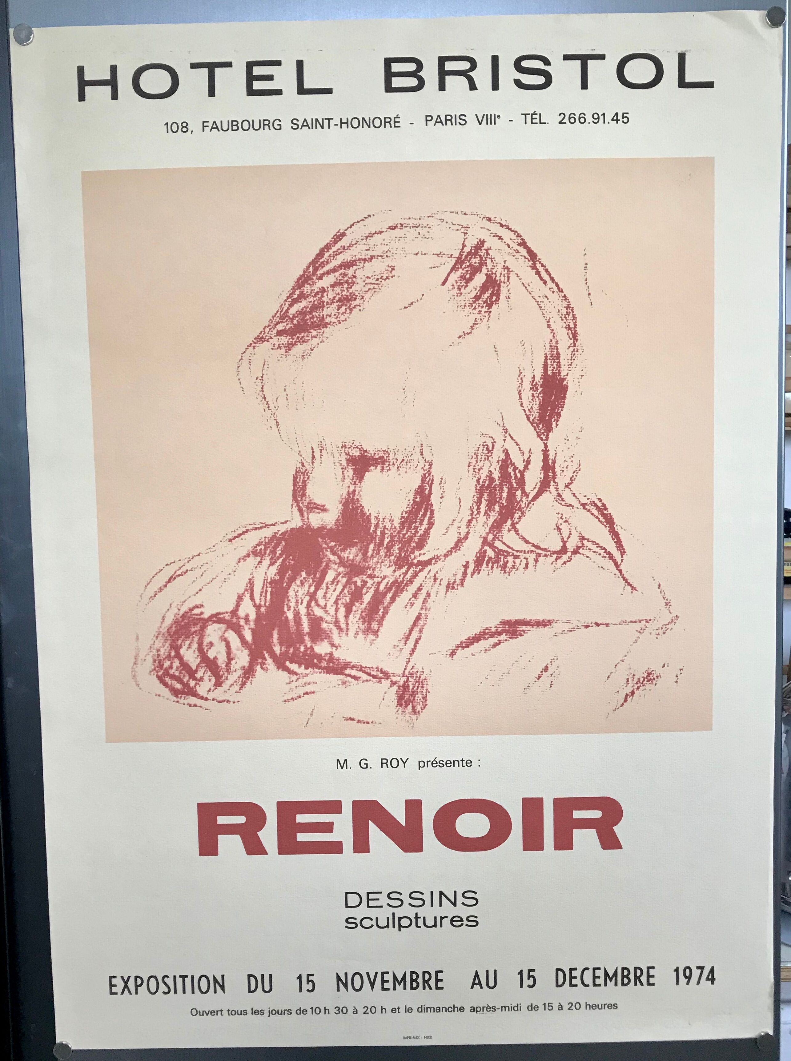 Exhibition poster 1974 Renoir Hotel Bristol