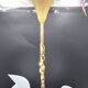 3-light chandelier in brass and plastic, 1960