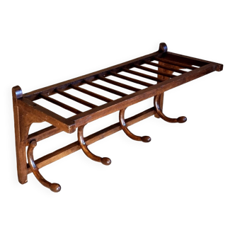 Curved wooden bistro coat rack from the 1930s