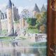 Watercolor Josselin Morbihan Brittany October 1933 CLAUDE MIRBEL